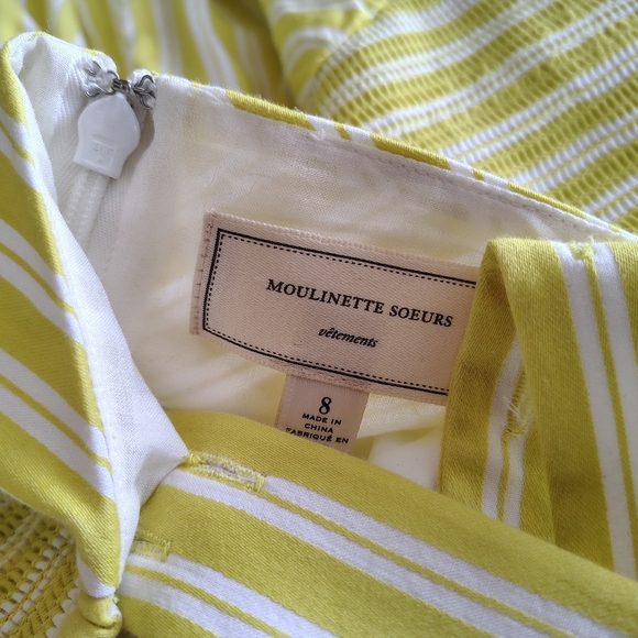 Moulinette Soeurs Yellow Striped Midi Dress - Picture 4 of 5